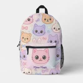 Niedliches Cat-Gesicht-Backpack mit anpassbarem Me Bedruckter Rucksack