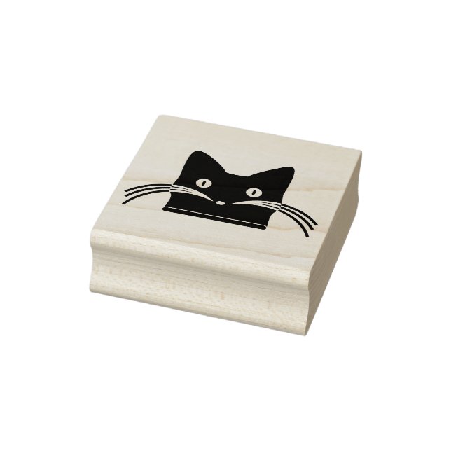Niedliches Cat-Gesicht mit Whiskers Art Briefmarke Gummistempel (Stempel)