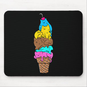 Niedliches Cat Ice Cream - Kitty Cat Dessert Shirt Mousepad