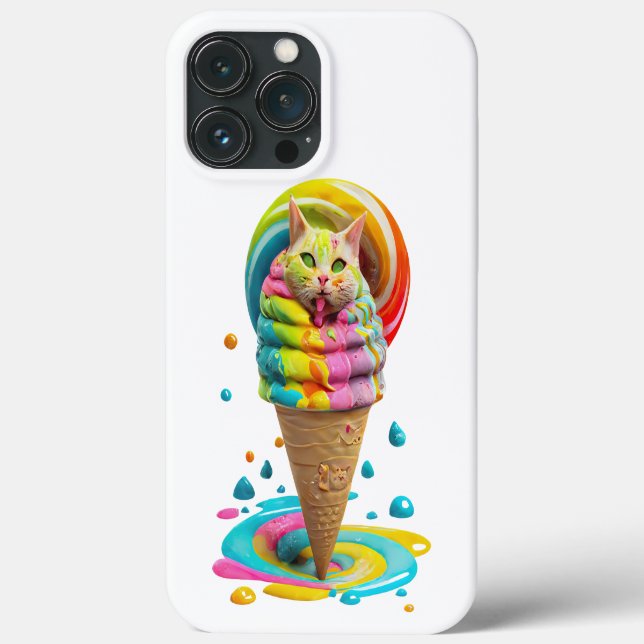 Niedliches Cat Ice Creme Cone farbig Case-Mate iPhone Hülle (Rückseite)