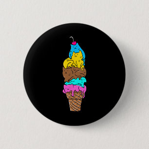 Niedliches Cat Ice Creme - Kitty Cat Dessert Shirt Button
