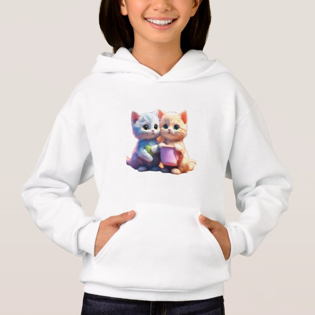 Niedliches Cat Logo Kids Pullover Hoodie ।। Kitten (Vorderseite)