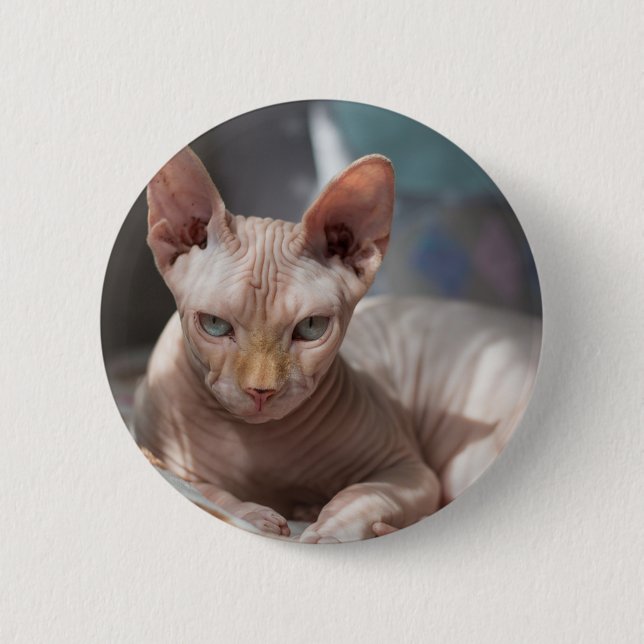 Niedliches Cat Lounges ohne Pelz Button (Vorderseite)