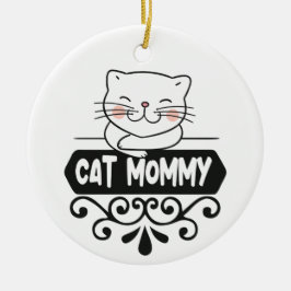 Niedliches Cat-Mami für Heimtiere Foto Keramik Ornament