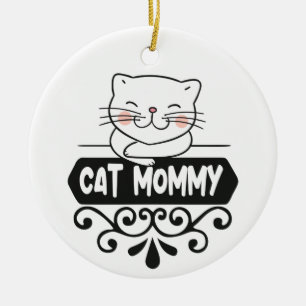 Niedliches Cat-Mami für Heimtiere Foto Keramik Ornament