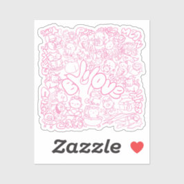 Niedliches Cat Patten mit ASL ILY-Zeichen - ASL De Aufkleber