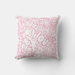 Niedliches Cat Patten mit ASL ILY-Zeichen - ASL De Kissen