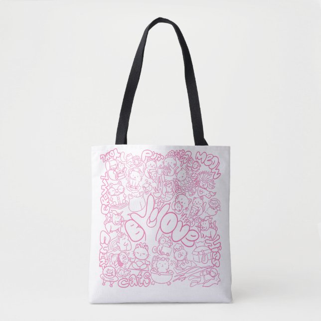 Niedliches Cat Patten mit ASL ILY-Zeichen - ASL De Tasche (Vorderseite)
