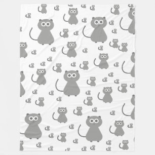 NIEDLICHES CAT-PATTER FLEECEDECKE