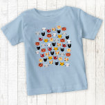 Niedliches Cat Pattern Blau Baby T-shirt<br><div class="desc">Ein lustiges Muster von vielen hübschen kleinen Kätzchen auf blauem Hintergrund. Originelle Kunst von Nic Squirrell.</div>