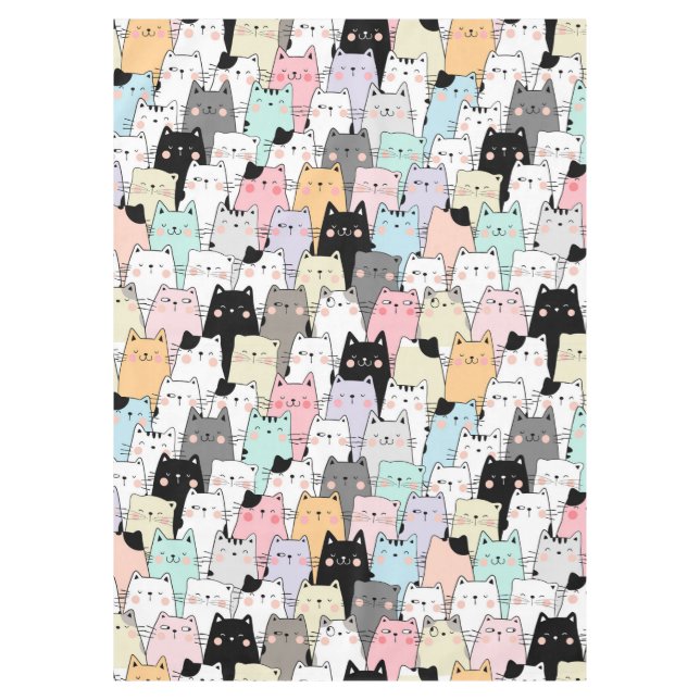 Niedliches Cat Pattern Tableclout Tischdecke (Vorderseite)