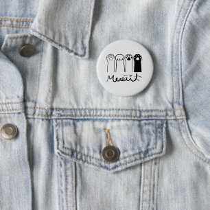 Niedliches Cat Paws Meow Button-Abzeichen Button