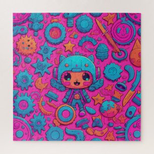 Niedliches Cat Pink-Kunstwerk