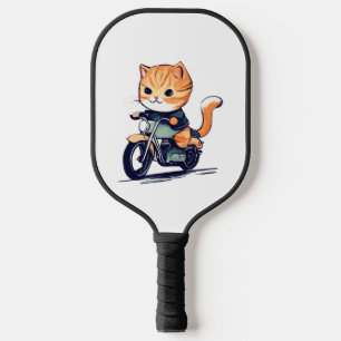 NIEDLICHES CAT-Reiten auf einem klassischen Motorr Pickleball Schläger