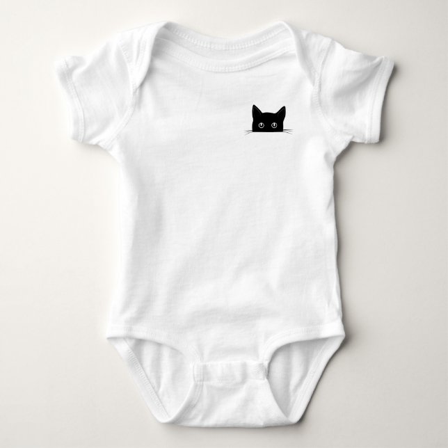 Niedliches Cat-Shirt, Katzen-Verstecken im Pocket- Baby Strampler (Vorderseite)