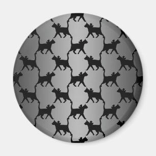 Niedliches Cat Silhouette Muster Magnet