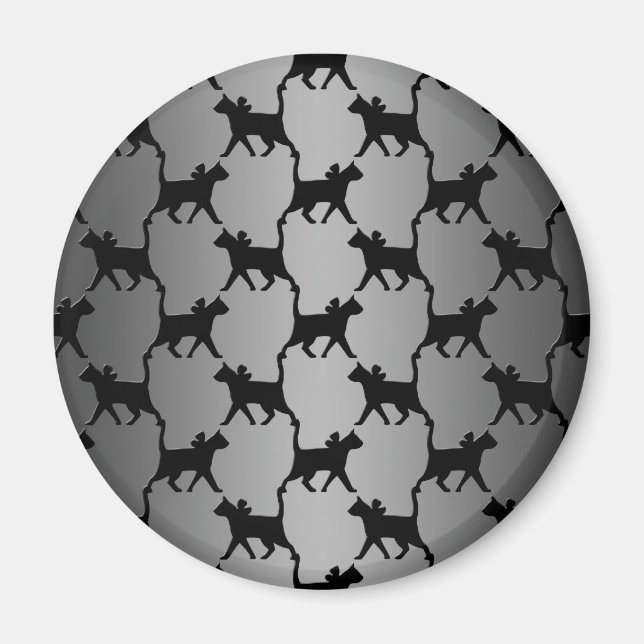 Niedliches Cat Silhouette Muster Magnet (Vorne)