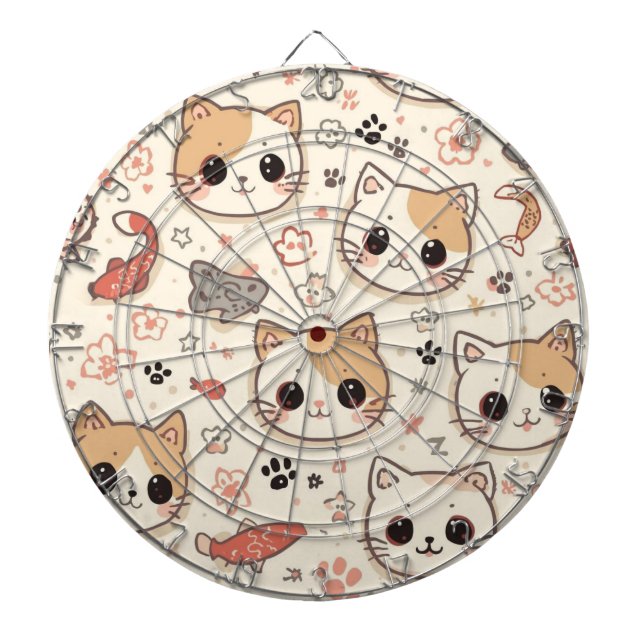 Niedliches Cat simple pet kitta Pattern Party Dartscheibe (vorne)