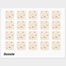 Niedliches Cat simple pet kitta Pattern Party Quadratischer Aufkleber