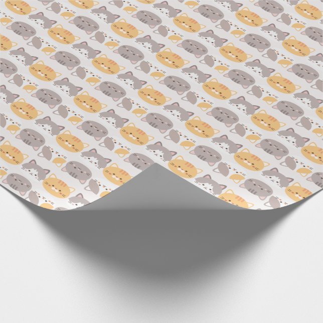 Niedliches Cat Wrapping Paper Geschenkpapier (Ecke)