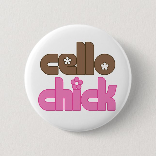 Niedliches Cello-Küken Button (Vorderseite)