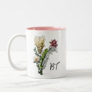 Niedliches Chamäleon im Blumenbouquet Botanische K Zweifarbige Tasse