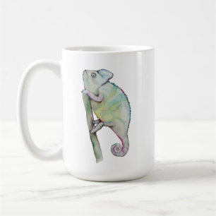 Niedliches Chamäleon in Aquarellfarbe Kaffeetasse