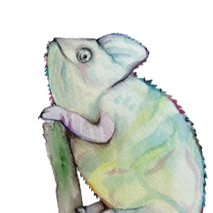 Niedliches Chamäleon in Aquarellfarbe Kissen