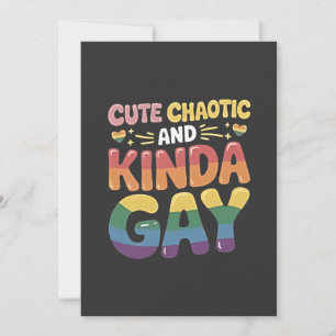 Niedliches Chaotic und Kinda Gay LGBTQ Monat Einladung