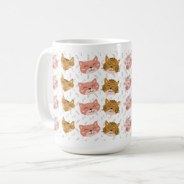 Niedliches Chat Muster #2 Kaffeetasse (Vorderseite Links)