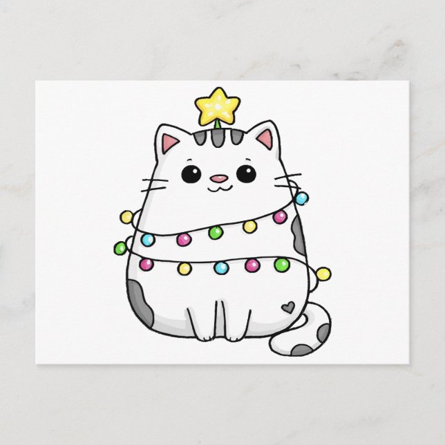 Niedliches Chat Weihnachtsdesign Postkarte (Vorderseite)