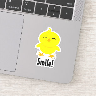 Niedliches Chick Smile, kundenspezifisch geschnitt Aufkleber