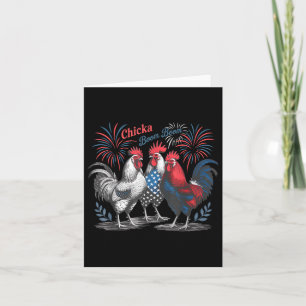 Niedliches Chicka Boom Funny Chicken 4. Juli Pa Karte