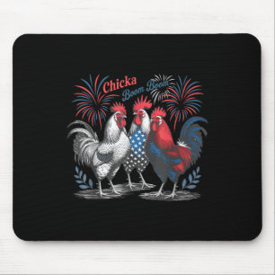 Niedliches Chicka Boom Funny Chicken 4. Juli Pa Mousepad