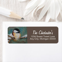 Niedliches Chickadee Bird Art Label