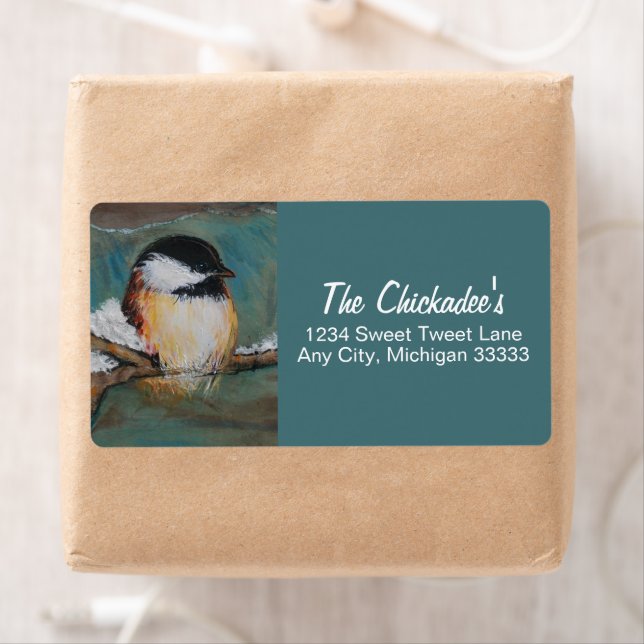 Niedliches Chickadee Song Bird Label (Insitu)