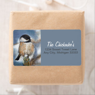 Niedliches Chickadee Song Bird Winter Painting Lab