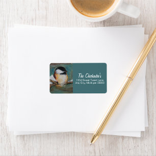 Niedliches Chickadee Winter Song Bird Label Adressaufkleber