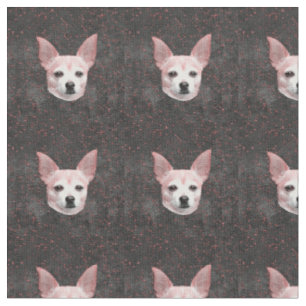 Niedliches Chihuahua Hund Gold Schwarzer Glitzer M Stoff