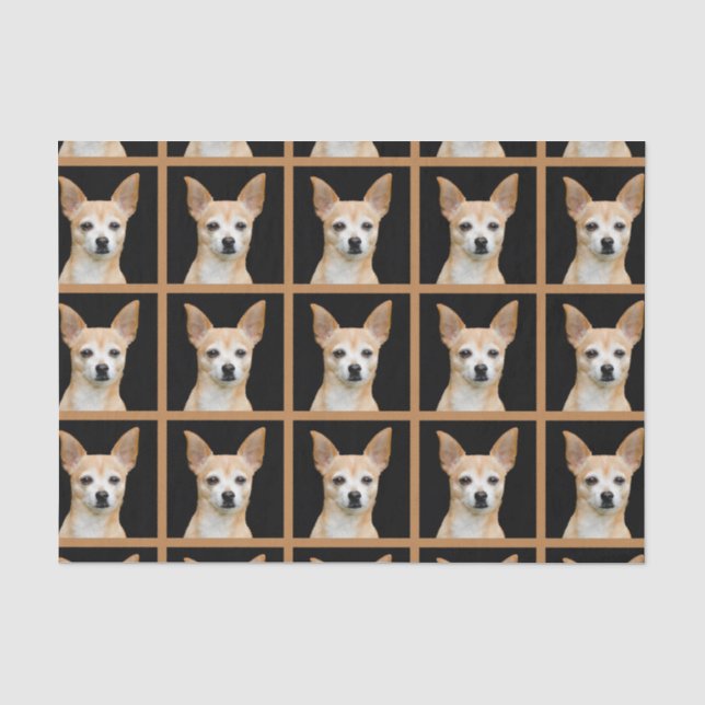 Niedliches Chihuahua-Hundeschlittenmuster Seidenpapier (Vorderseite)