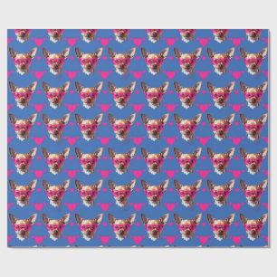 Niedliches Chihuahua-Pink-Sonnenbrillen-Wrapping P Geschenkpapier