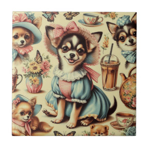 Niedliches Chihuahua-Welpenbild Fliese