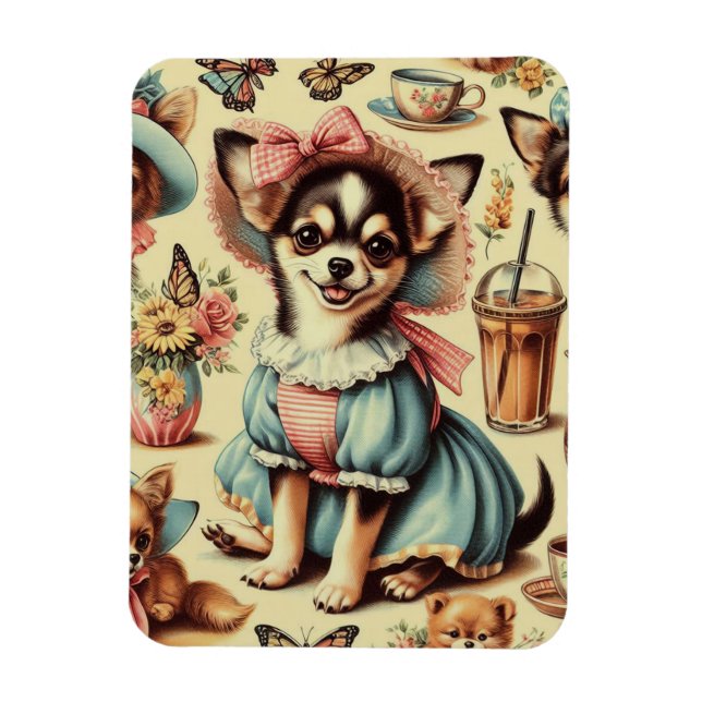 Niedliches Chihuahua-Welpenbild Magnet (Vertikal)