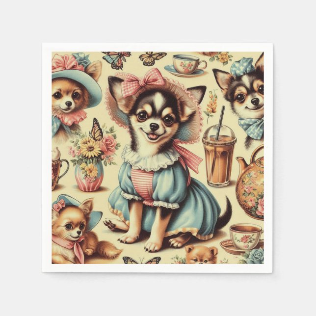 Niedliches Chihuahua-Welpenbild Serviette (Vorderseite)