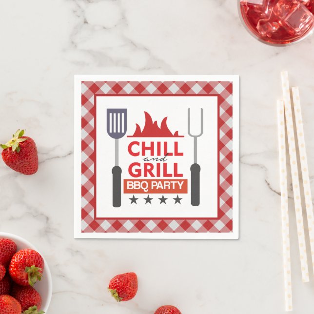 Niedliches Chill Grill GRILLEN Party Serviette (Beispiel)