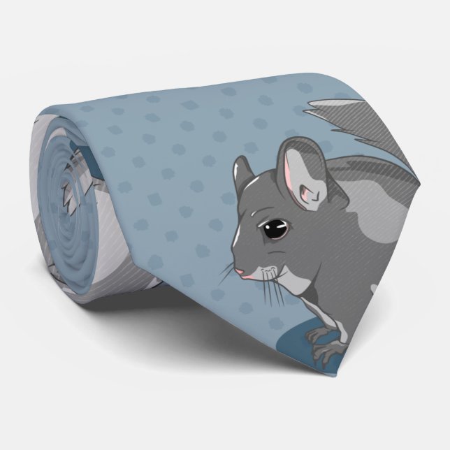 Niedliches Chinchilla-Muster Krawatte (Gerollt)