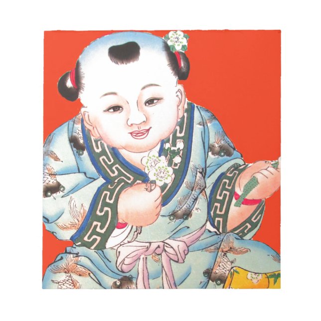 Niedliches Chinesisch lachen Viel Glück Buddha auf Notizblock (Vorderseite)