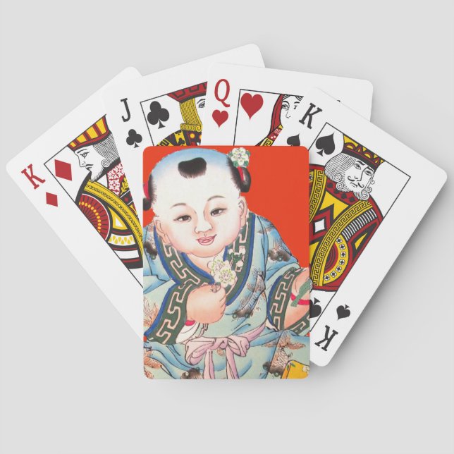 Niedliches Chinesisch lachen Viel Glück Buddha auf Spielkarten (Rückseite)
