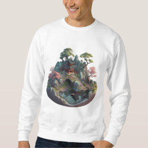 Niedliches chinesisches Fantasy 3D Landscape Basic Sweatshirt