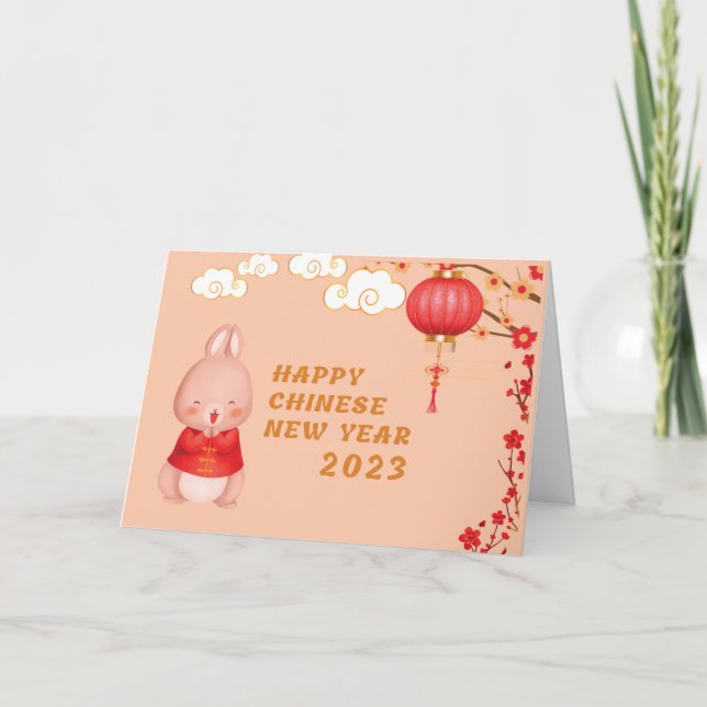 Niedliches chinesisches Neujahr des Kaninchens Einladung (Vorderseite)